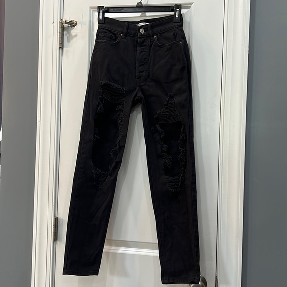 PacSun Denim - Pacsun Ultra High Rise Slim Black Ripped Jeans